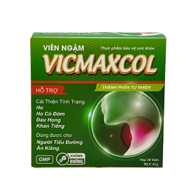 Viên Ngậm Vicmaxcol– Hỗ Trợ Ho, Ho có Đờm, Đau Họng, Khản Tiếng