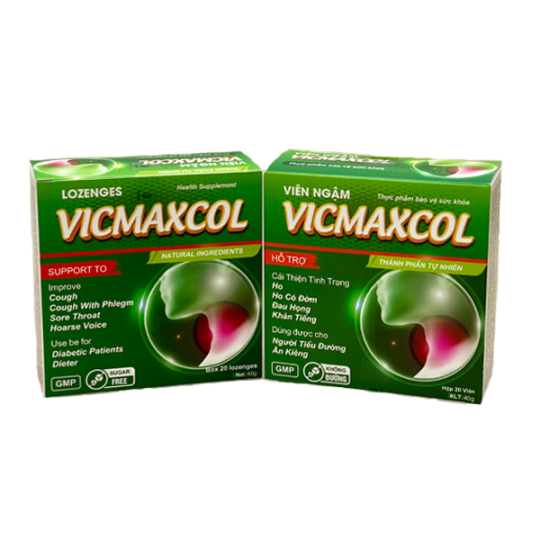 Viên Ngậm Vicmaxcol– Hỗ Trợ Ho, Ho có Đờm, Đau Họng, Khản Tiếng